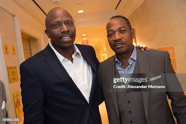 Reggie Love and Yebbie Watkins attend the 5th Annual "Our Voices: Celebrating Diversity In Media" reception at the The Hay-Adams on May 2, 2014 in...