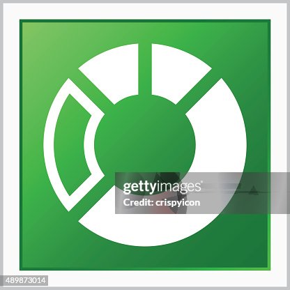Donut Chart icon on a square button. - Flat Series Donut Chart icon on a square button. - Flat Series