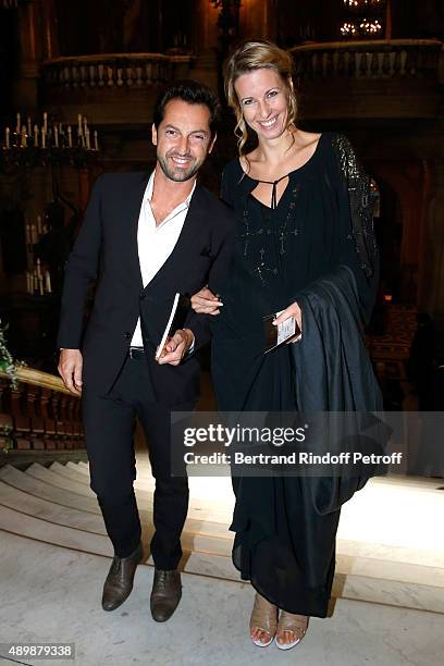 Actor Frederic Diefenthal and his companion attend the Ballet National de Paris Opening Season Gala at Opera Garnier on September 24, 2015 in Paris,...