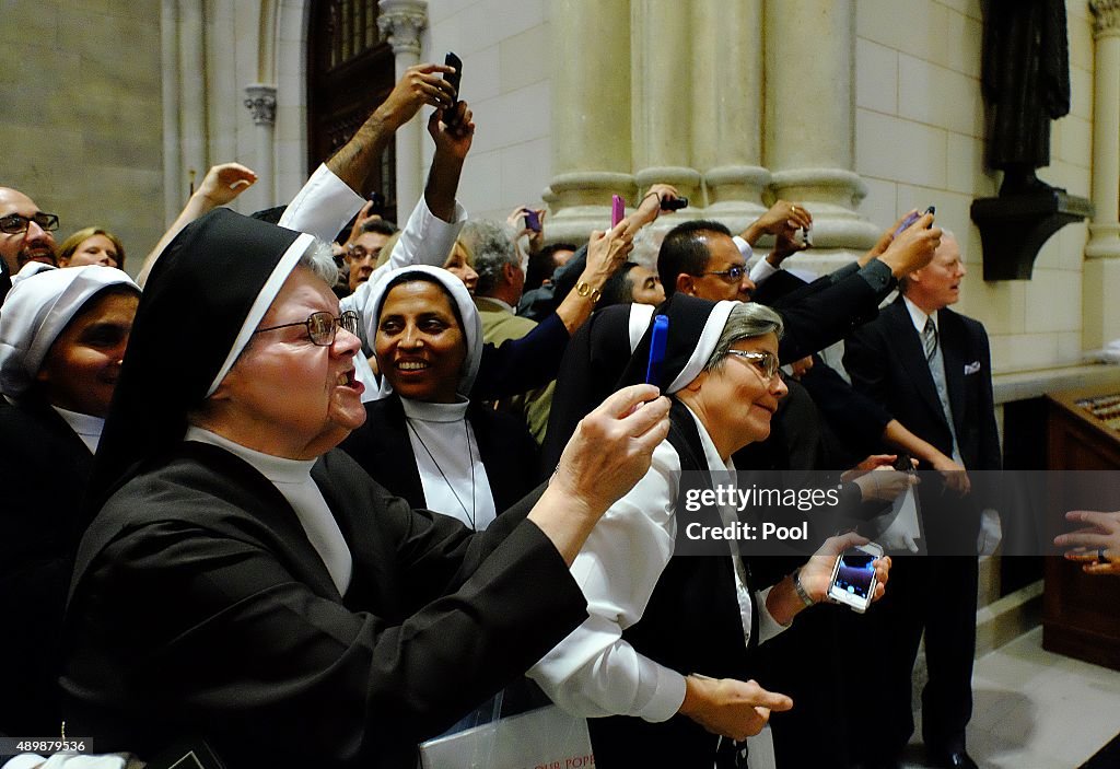 Evening Prayer Service At New York's St. Patrick's Cathedral Led By Pope Francis