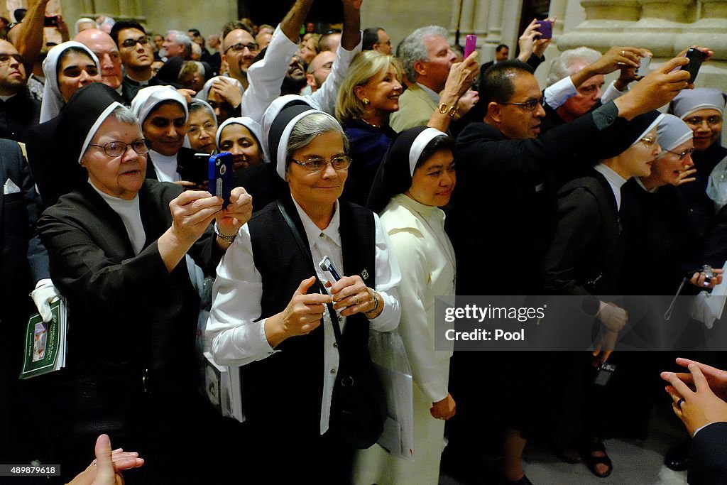 Evening Prayer Service At New York's St. Patrick's Cathedral Led By Pope Francis