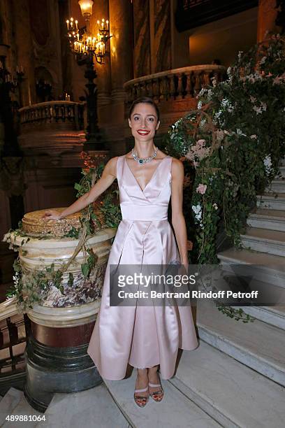 Star Dancer Dorothee Gilbert, wearing Piaget, attends the Ballet National de Paris Opening Season Gala at Opera Garnier on September 24, 2015 in...