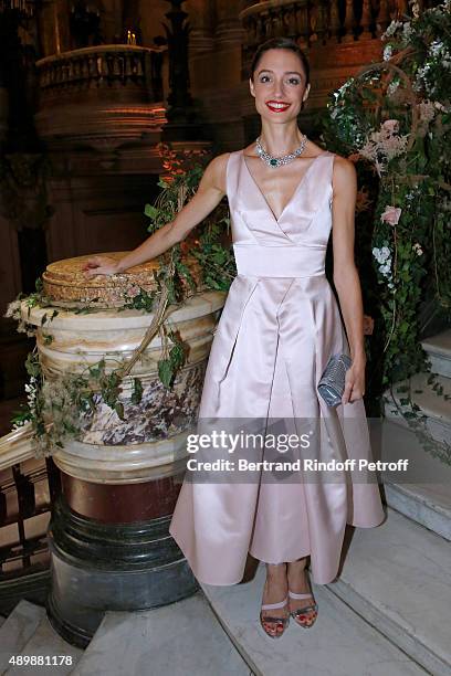 Star Dancer Dorothee Gilbert, wearing Piaget, attends the Ballet National de Paris Opening Season Gala at Opera Garnier on September 24, 2015 in...