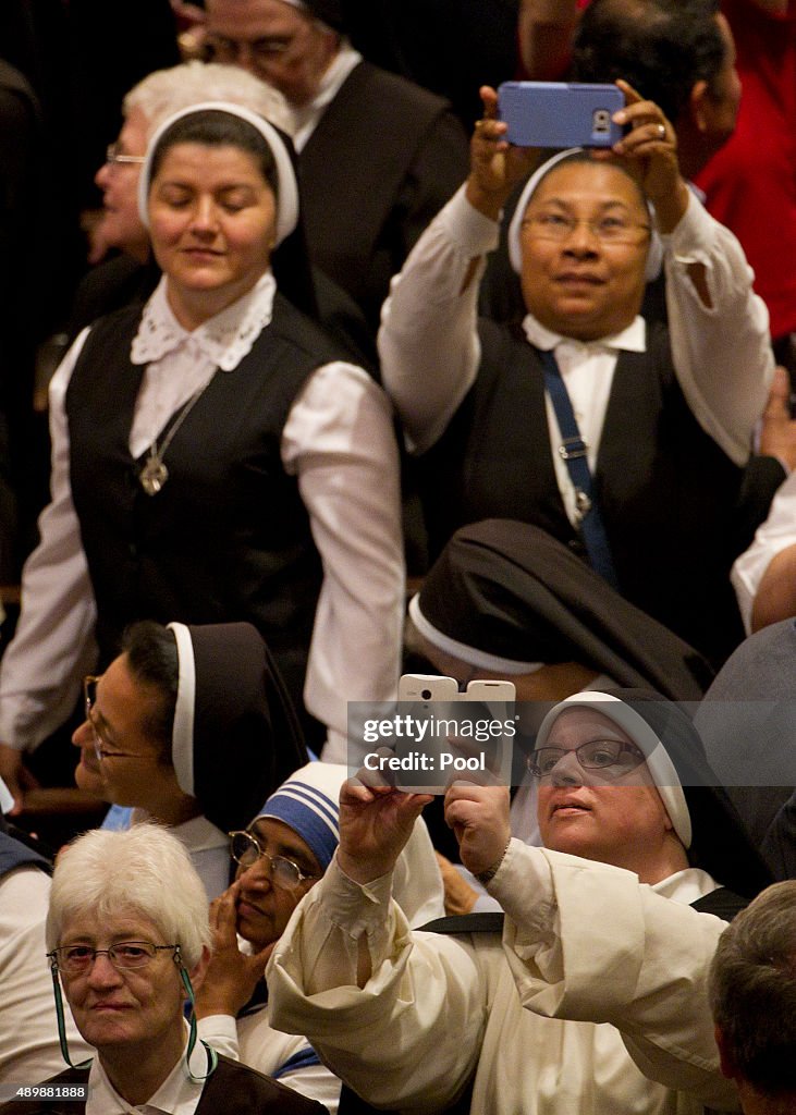 Evening Prayer Service At New York's St. Patrick's Cathedral Led By Pope Francis