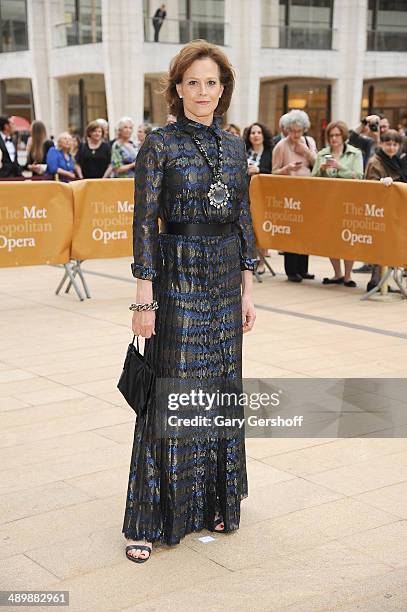Actress Sigourney Weaver attends the American Ballet Theatre 2014 Opening Night Spring Gala at The Metropolitan Opera House on May 12, 2014 in New...