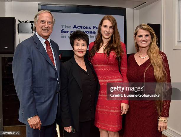 Stewart F. Lane, Bonnie Comley,Chita Rivera, Leah Lane, and Bonnie Comley attend The Actors Fund Dedication For Stewart F. Lane & Bonnie Comley at...