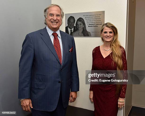 Stewart F. Lane, and Bonnie Comley attend The Actors Fund Dedication For Stewart F. Lane & Bonnie Comley at The Actors Fund Building on September 24,...