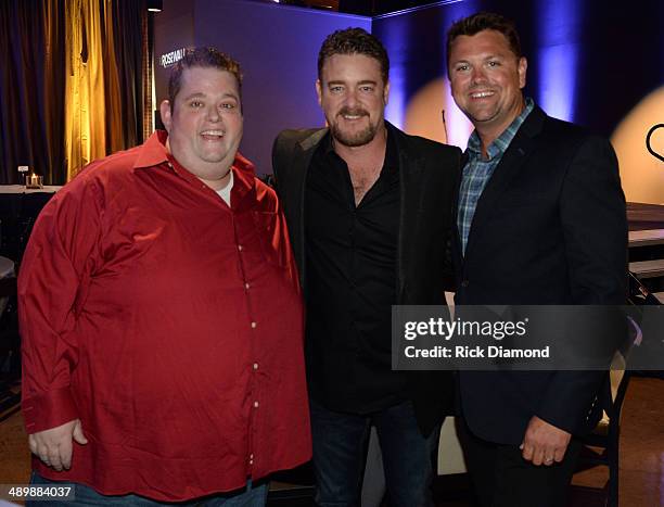 Comedian Ralphie May, honoree Rob Beckham of WME, and journalist Storme Warren attend the T.J. Martell Ambassador Of The Year Awards at The Rosewall...