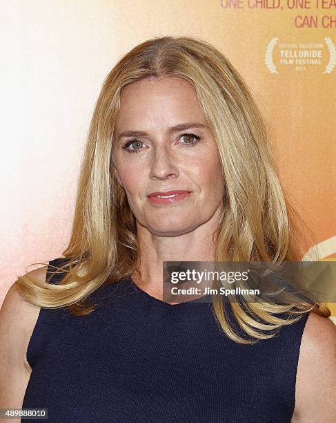 Actress Elisabeth Shue attends the "He Named Me Malala" New York premiere at the Ziegfeld Theater on September 24, 2015 in New York City.