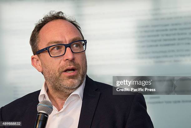 Wikipedia founder Jimmy Wales participates in the press conference. In conjunction with the Sustainable Development Goals initiative to be taken up...