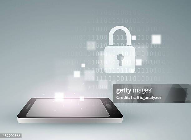 smartphone - lock - application security abstract stock illustrations