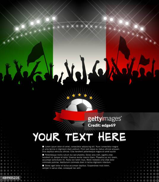 stockillustraties, clipart, cartoons en iconen met cheering fans with italian flag - fan