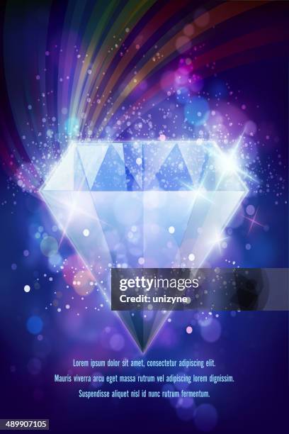 shiny diamond on defocused background with sparkle - ruby gemstone stock illustrations