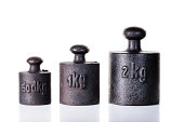 Vintage iron weights.