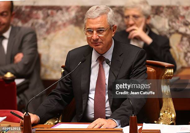Claude Bartolone, president of the National Assembly participates at the Questions to the Government at the French National Assembly on May 7, 2014...
