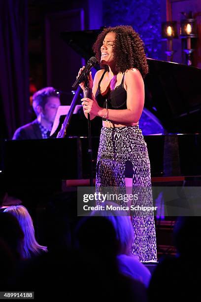 Alysha Deslorieux performs on stage at YoungArts Awareness Day at 54 Below on September 24, 2015 in New York City.