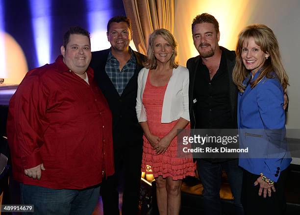 Ralphie May, Storme Warren, Tinti Moffat, Rob Beckham, and Laura Heatherly attend the T.J. Martell Ambassador Of The Year Awards at The Rosewall on...