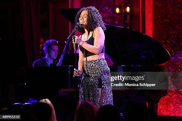 Alysha Deslorieux performs on stage at YoungArts Awareness Day at 54 Below on September 24, 2015 in New York City.