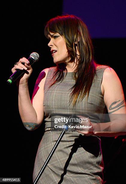 Singer/songwriter Beth Hart performs at the MusiCares MAP Fund Benefit Concert at Club Nokia on May 12, 2014 in Los Angeles, California.