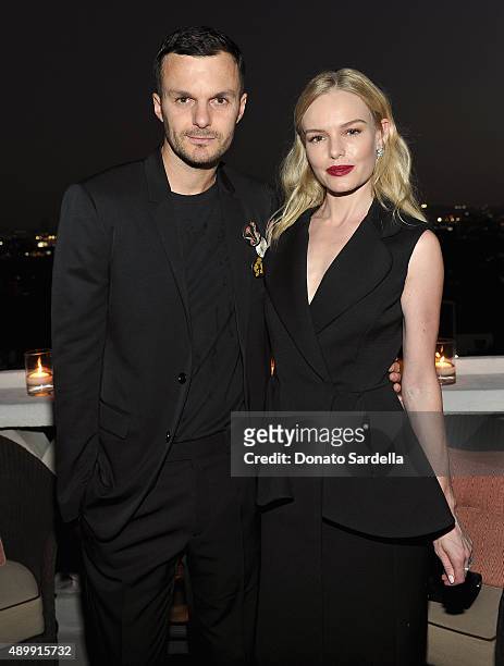Artistic Director, Dior Homme, Kris Van Assche and actress Kate Bosworth attend a cocktail event hosted by Dior Homme's Kris Van Assche at Chateau...