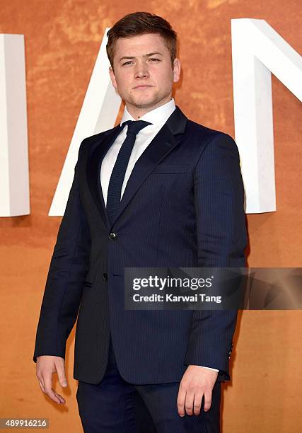 Taron Egerton attends the European premiere of "The Martian" at Odeon Leicester Square on September 24, 2015 in London, England.