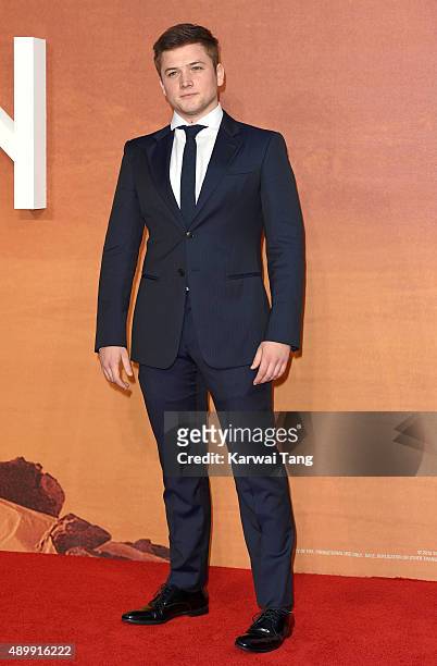 Taron Egerton attends the European premiere of "The Martian" at Odeon Leicester Square on September 24, 2015 in London, England.
