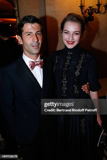 Andre Saraiva and Julia Campbell Gillies attend the Ballet National de Paris Opening Season Gala at Opera Garnier on September 24, 2015 in Paris,...