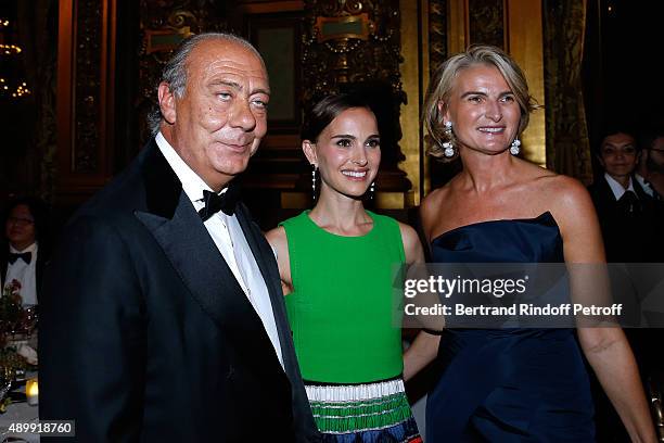 Fawaz Gruosi, Natalie Portman and Guest attend the Ballet National de Paris Opening Season Gala at Opera Garnier on September 24, 2015 in Paris,...