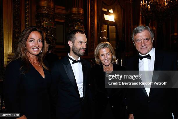 Paris National Opera dance director Benjamin Millepied , Claire Chazal , CEO Dior Sidney Toledano and his wife Katia attend the Ballet National de...