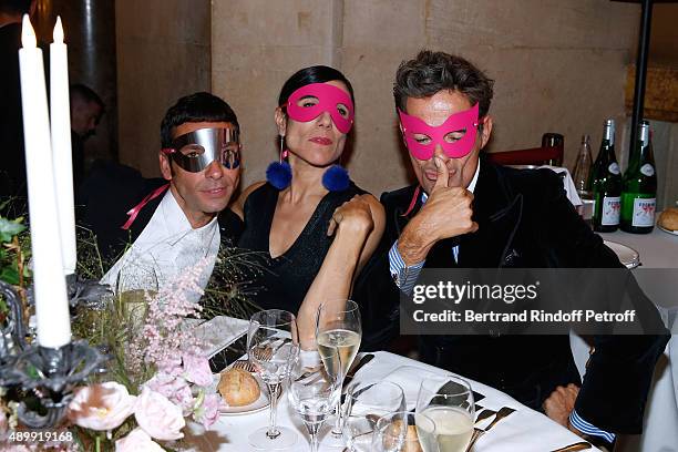 Dani Morla, Blanca Li and Vincent Darre attend the Ballet National de Paris Opening Season Gala at Opera Garnier on September 24, 2015 in Paris,...