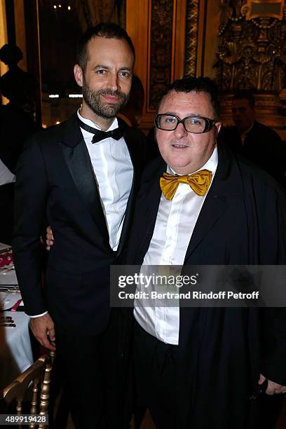 Paris National Opera dance director Benjamin Millepied and Fashion Designer Alber Elbaz attend the Ballet National de Paris Opening Season Gala at...