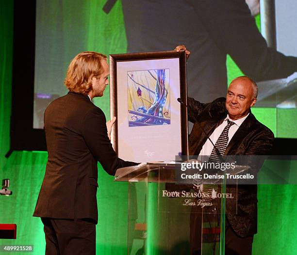 Mac Reynolds and Hamish Dodds during the "Imagine a World Without Cancer" gala at the Four Seasons Hotel Las Vegas on September 24, 2015 in Las...