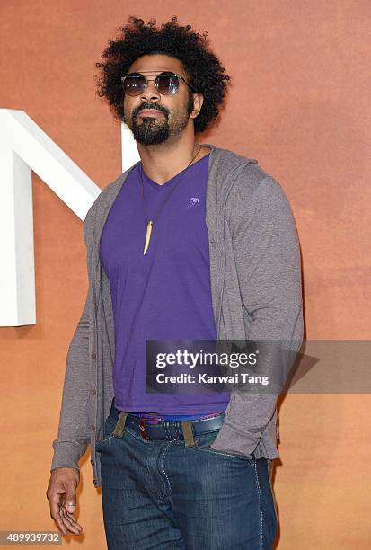 David Haye attends the European premiere of "The Martian" at Odeon Leicester Square on September 24, 2015 in London, England.