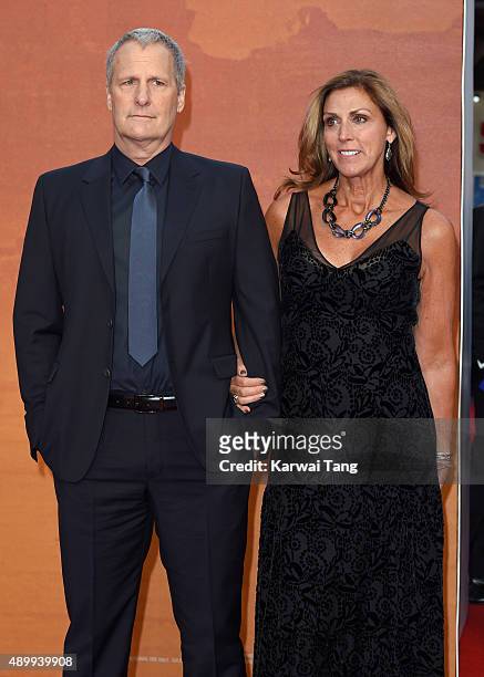 Jeff Daniels and Kathleen Rosemary Treado attend the European premiere of "The Martian" at Odeon Leicester Square on September 24, 2015 in London,...