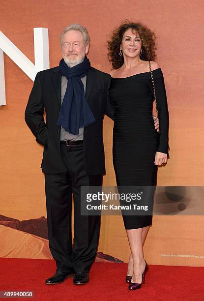 Ridley Scott and wife Giannina Facio attend the European premiere of "The Martian" at Odeon Leicester Square on September 24, 2015 in London, England.