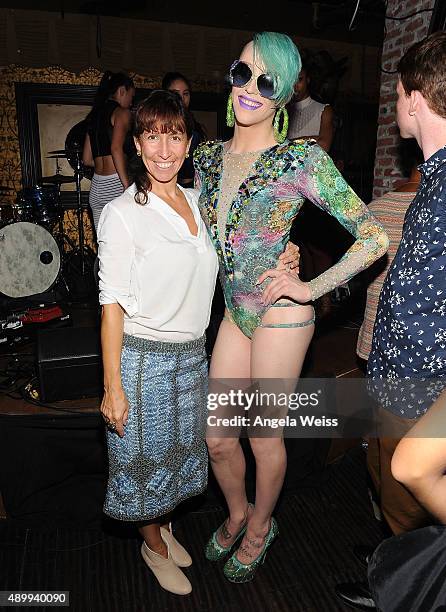 YoungArts Lisa Leone and Jay Jackson aka Laganja Estranja attend theYoungArts Awareness Day at Madame Siam in Los Angeles on September 24, 2015 in...