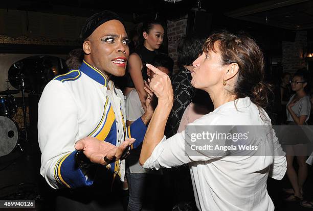 Producer Black Gatsby and YoungArts Lisa Leone attend theYoungArts Awareness Day at Madame Siam in Los Angeles on September 24, 2015 in Hollywood,...