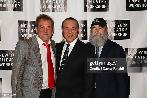 Director Des McAnuff, Tommy Mattola, and producer Michael David attend the New York Theatre Workshop 2014 Spring Gala at The Plaza Hotel on May 12,...