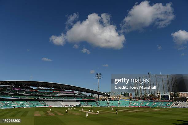 View of The Kia Oval as Surrey play Northamptonshire during the LV County Championship - Division Two match between Surrey and Northamptoshire at The...
