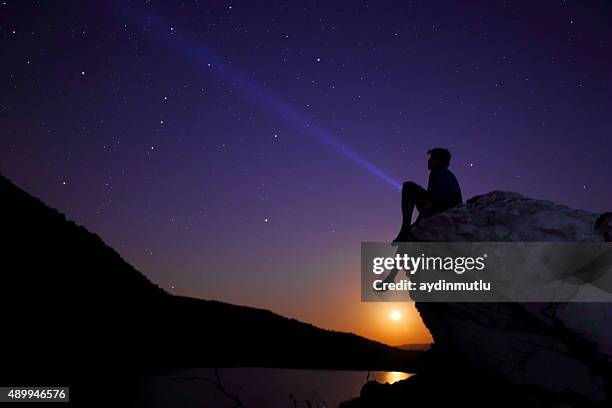 ricerca la galaxy - torcia elettrica foto e immagini stock