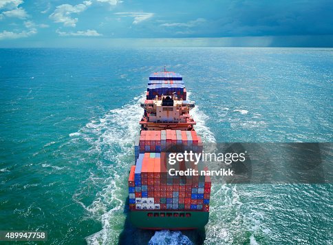 Luftaufnahme des Container cargo Fracht versenden mit Luftaufnahme des Container cargo Fracht versenden mit