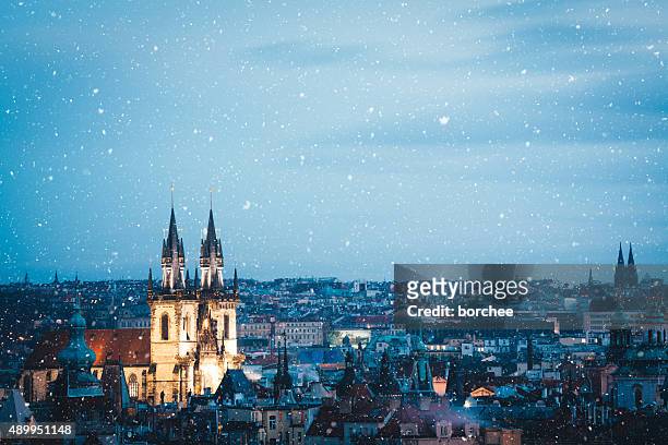 winter in prague - prague stock pictures, royalty-free photos & images