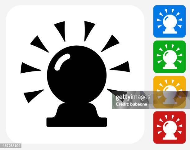 magic crystal ball icon flat graphic design - gypsy stock illustrations