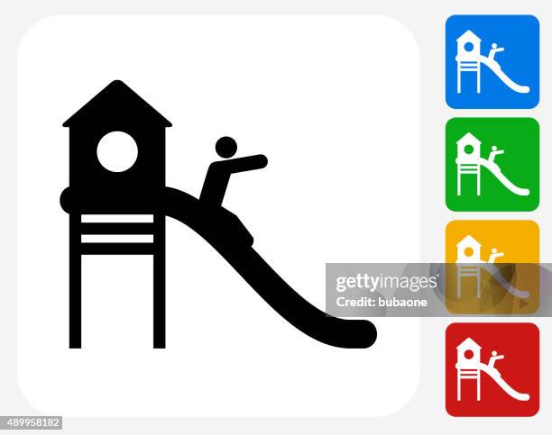 spielplatz symbol flache grafik design - rutsche stock-grafiken, -clipart, -cartoons und -symbole