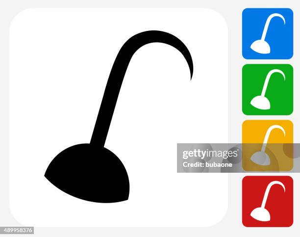 pirate hook icon flat graphic design - pirate hook stock illustrations
