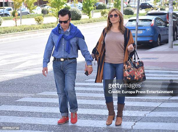 Jose Ortega Cano and Ana Maria Aldon are seen on September 24, 2015 in Madrid, Spain.