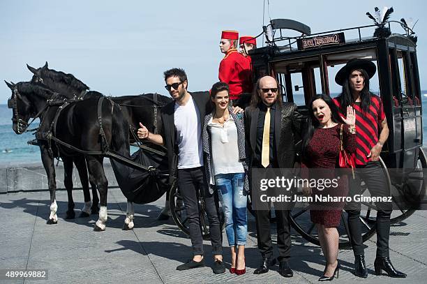 Dani Martinez, Clara Lago, Santiago Segura, Alaska and Mario Vaquerizo attend 'Hotel Transylvania' photocall during 63rd San sebastian Film Festival...