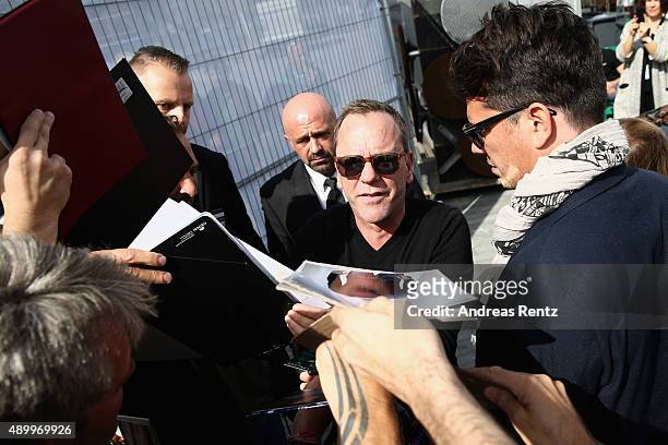 Actor Kiefer Sutherland attends the 'Forsaken' Press Conference during the Zurich Film Festival on September 25, 2015 in Zurich, Switzerland. The...
