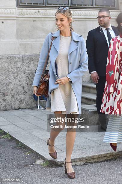 Beatrice Borromeo arrives at the Giamba show during the Milan Fashion Week Spring/Summer 2016 on September 25, 2015 in Milan, Italy.