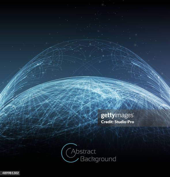 global communications - lights from space stock illustrations
